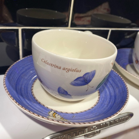 WEDGWOOD ENGLAND QUEEN’S WARE SARAH’S GARDEN coffee, teacup, and saucer set -1 - Picture 2 of 8